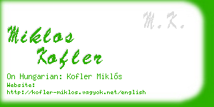 miklos kofler business card